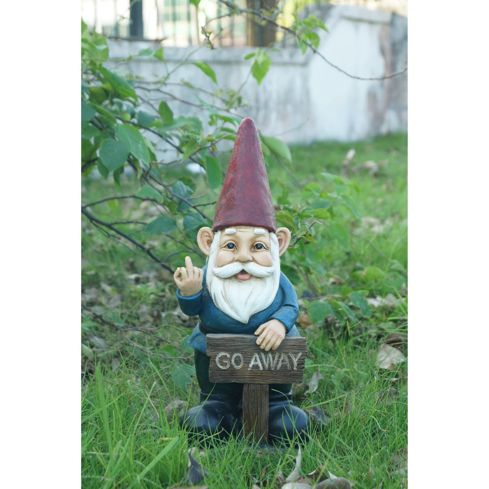 Gnome Holding A Go Away Sign Gnome Holding A Go Away Sign
