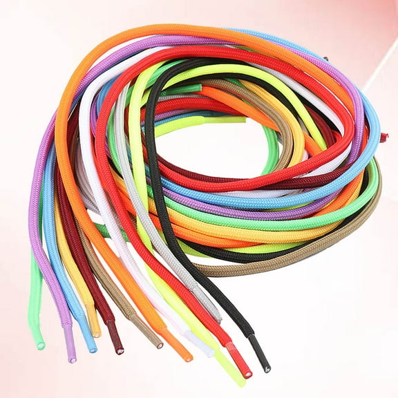 LOLIPPYY 20Pcs Solid Color Round Braided Shoelace Rope for Athletic Shoes Fashion and Strength
