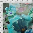 thumbnail image 3 of oneOone Polyester Spandex Turquoise Blue Fabric Florals Sewing Material Print Fabric By The Yard 56 Inch Wide, 3 of 5