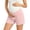 Pink, variant on Maternity Cross Over V Belly Band Ribbed Knit Casual Shorts Scalloped Hem Breathable Under Dress Safety Bottom(Pink,M)