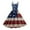 Blue, variant on Women's 4th of July Patriotic Dress, Women Retro Punk Style Off-Shoulder Dress, Independence Day American Flag Printed Bodycon Mini Skirt,Royal Blue L