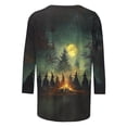 thumbnail image 4 of NSLGXD Plus Size Fall Graphic Tees for Women 3/4 Sleeve Crew Neck Witch Print Breathable Womens Spooky Season Tops S-5XL, 4 of 5