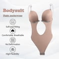 thumbnail image 2 of Body moldeador con escote en V profundo para mujer, sin tirantes y sin espalda, 2 of 5