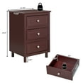 thumbnail image 6 of GZXS Modern Storage Bedside Table with 3-Drawers Wooden Nightstand for Bedroom Living Room, Brown, 6 of 8