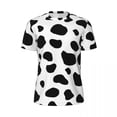 thumbnail image 5 of Cow Print Spots T-Shirt Mens Black And White Animal Funny Gym T-Shirts Breathable Summer, 5 of 5