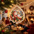 thumbnail image 2 of Cheapark 2D Flat Acrylic Christmas Snowman Hanging Ornament Lightweight Tree Pendant for Xmas Tree Holiday Home Party Decor Gift, 2 of 7