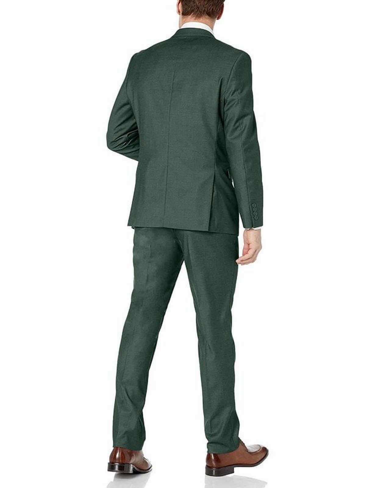 Adam Baker Men's 3-Piece Light Grey Suit - Single Breasted, Classic Fit, Jacket, Vest & Pants, 36 Regular
