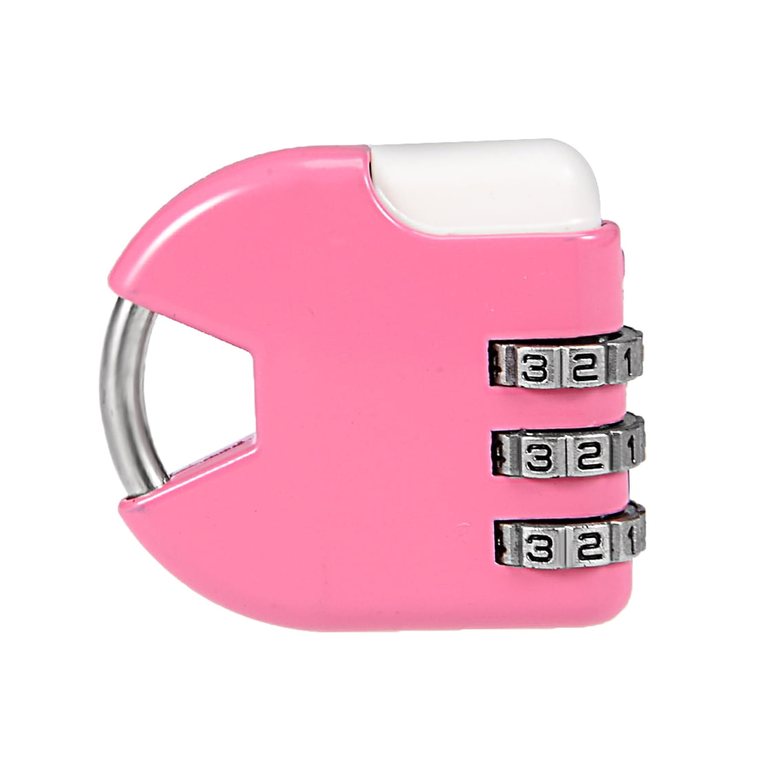 3 Digit Combination Padlock, 3.3mm Shackle, Zinc Alloy Lock, Pink