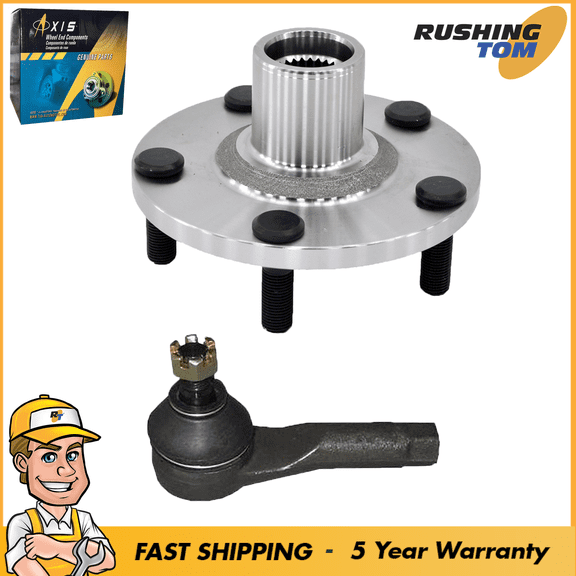 2Pc Kit Front Wheel Hub & Bearing No ABS & Outer Tie Rod for Altima