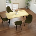 thumbnail image 1 of Homy Casa Modern Industrial 5-Piece Dining Set for 4 for Dining Room, Faux Wood Walnut Live Edge Table with 4 Armless Chairs, 1 of 12