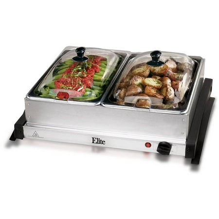 Maxi Matic Elite Gourmet 2 X 2.5 Qt Electric Buffet Server Maxi Matic Elite Gourmet 2 x 2.5 qt Electric Buffet Server, Stainless Steel - Maxi Matic Elite Gourmet 2 X 2.5 Qt Electric Buffet Server
