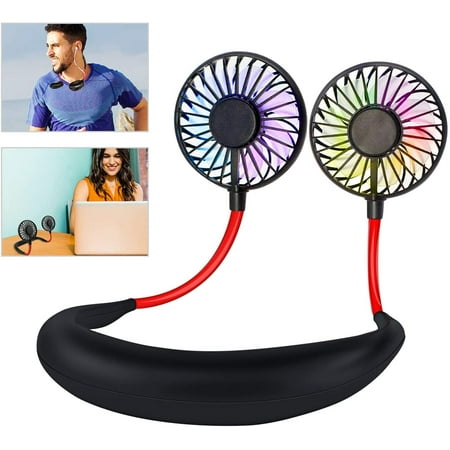 

Bladeless Neck Fan Leafless Face Fans Around Neck for Hot Flashes Home Office Travel Outdoor Sports Folding Neckband Fan for Your Neck Last for 3-8 Hours with LED Light Table Fan Speed Adjustable