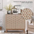 thumbnail image 4 of 31.5-inch geometric design sideboard, a decorative cabinet with 2 doors and adjustable shelves, a wooden decorative cabinet with storage space, suitable for living room, kitchen, and dining room., 4 of 7