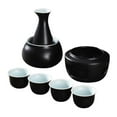 thumbnail image 1 of Juego de sake de cerámica con tetera, vajilla de , cuenco creativo para calentar, bebida tradicional de sake para regalar en una fiesta de té negro, 1 of 8