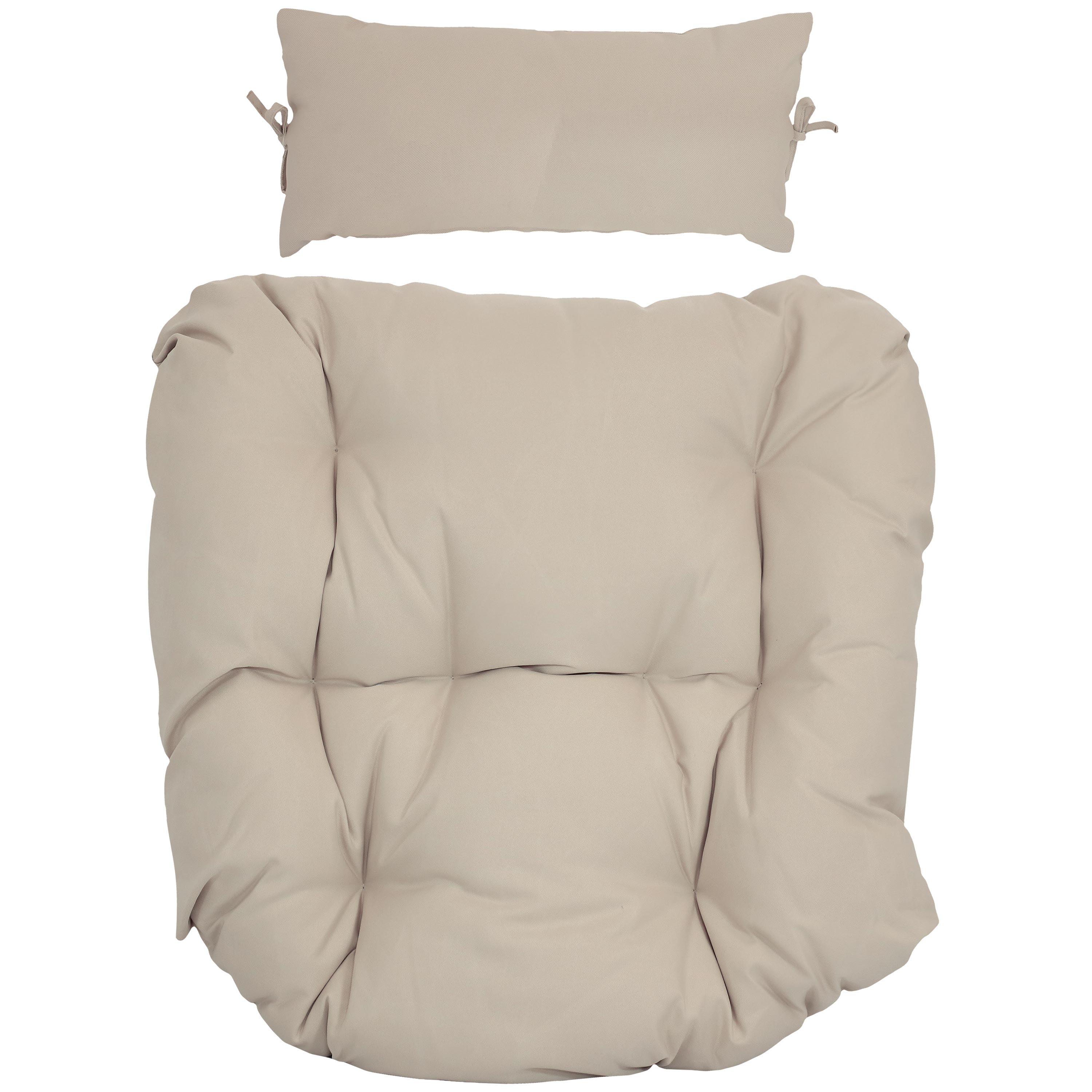 Sunnydaze Egg Chair Cushion Replacement with Head Pillow