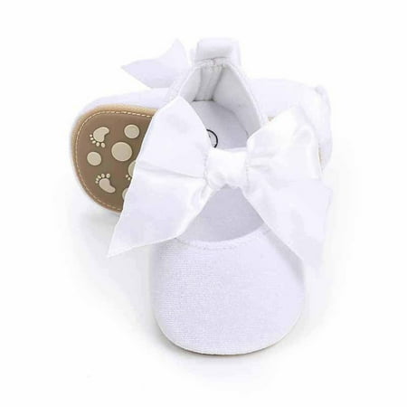 

Wesracia Baby Shoes Toddler Kids Infant Girls Soild Colour Bowknot Princress Shoes Soft Sole The Floor Barefoot Non Slip First Walkers Prewalker Shoes