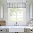 thumbnail image 6 of Kitchen Window Curtain Valance, Boucle Splicing Stripe Window Treatment Sheer Valances Cafe Curtains, Farmhouse Linen Textured Rod Pocket Kitchen Valance Curtains W54" x L15" Dark Grey/Light Grey, 6 of 6