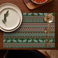 thumbnail image 5 of Red and Green Christmas Reindeer Pattern Summer Placemats Table Placemats Set Of 4-Linen Kitchen Washable Placemats Table Mats 11.8"x17.7" Non-Slip Heat Resistant, 5 of 6