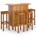 thumbnail image 2 of vidaXL 5 Piece Patio Bar Set Solid Wood Acacia, Brown, 2 of 11