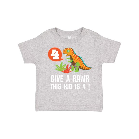 Inktastic 4th Birthday Party Dinosaur Boys Toddler T-Shirt