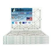 Glasfloss 16x25x1 - MERV 10 -Qty:6 - Furnace Air Filter - Made in USA (Actual Size: 15.5 x 24.5x7/8 inch)