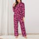 thumbnail image 2 of Balery Pink Butterfly Conjunto de Pijama con Estampado para Mujer, Conjunto de Dos Piezas con Manga Larga, Ropa de Dormir Suave con Bolsillos, Pijamas Cómodos-Medium, 2 of 7