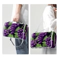 thumbnail image 3 of Grape Canvas Picnic Mat Waterproof and Portable Outdoor Blanket for Beach, Camping, Travel - Large Size with Carry Strap - Navy Blue Stripe Design, 3 of 6