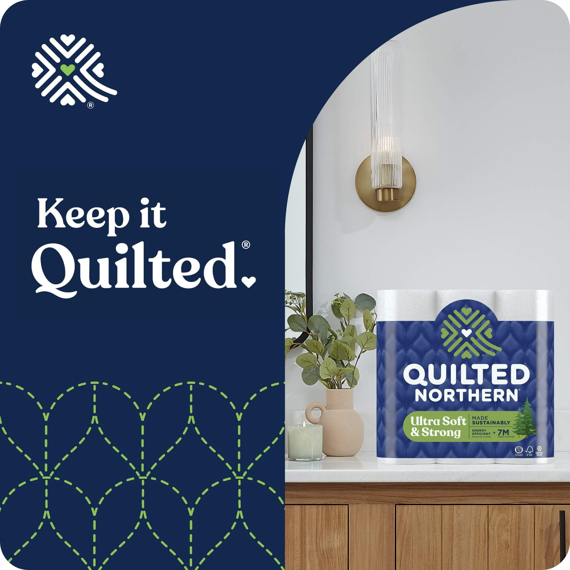 Quilted Northern Ultra Soft & Strong 2-Ply Toilet Paper, 18 Mega Rolls, 295 Sheets Per Roll