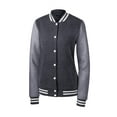 thumbnail image 5 of Sport-Tek Adult Female Women Fleece Letterman Jacket, 5 of 6