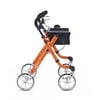 Comodita Avanti Rollator Walker with Unique One or Two-Hand Operation Ideal for Stroke Patients. (Metallic Orange)