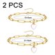 thumbnail image 2 of Pulseras y tobilleras de corazón de acero inoxidable para hombres y mujeres, pulsera (15+5 cm), tobillera (21+5 cm) ajustable MFZFUKR BST3002183-1, 2 of 6