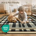 thumbnail image 4 of ODIKA 6'x9' Washable Area Rug Retro Plaid Bordered Panel Farmhouse Border Motif Vintage Door Flowing Dynamic for Family Room, Living Room, Master Bedroom, Non-Slip, Easy Care, 4 of 7