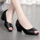 thumbnail image 1 of Sandalias Ropa exterior para mujer Zapatos de mujer Zapatillas Moda para mujer Tacón grueso Zapatos de una sola capa Sandalias con punta de pez, 1 of 5