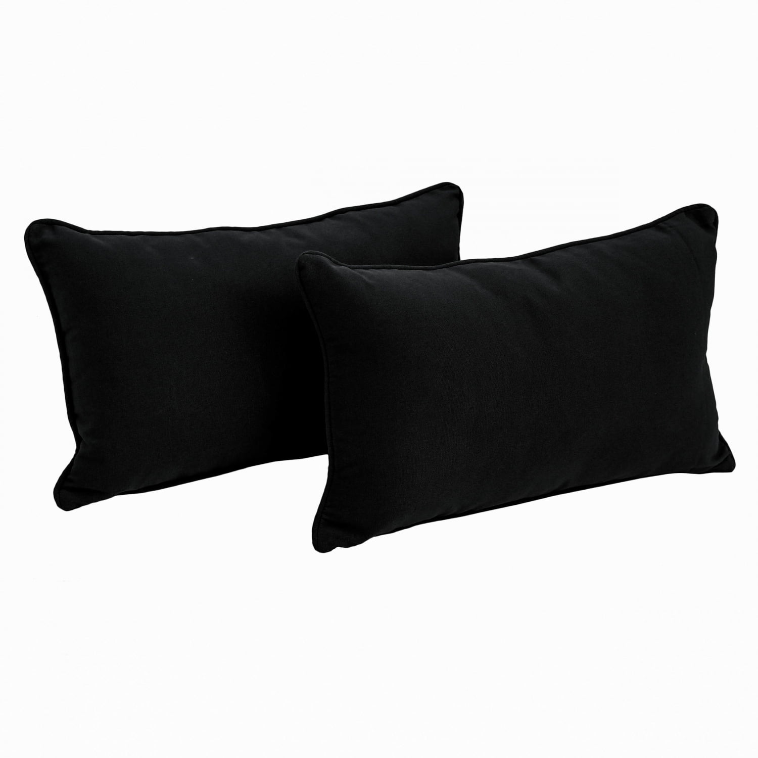 20-inch by 12-inch Double-corded Solid Twill Back Support Pillows with Inserts (Set of 2), Navy