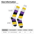 thumbnail image 3 of Womens Non-Binary Pride Flag Knee High Socks Comfy Thermal Boot Long Socks, 3 of 7