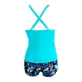 thumbnail image 4 of Womens Bathing Suits Tankini 2026 Trendy Modest Deep V Neck Crossover Top with Swim Shorts Two Piece Bathing Suits for Women, 4 of 5