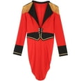 thumbnail image 4 of TiaoBug Mens Circus Magician Halloween Ringmaster Costume Long Sleeve Drum Band Jacket Tailcoat Red XXL, 4 of 6