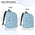thumbnail image 4 of Balery Blue Fish Scale Texture Vintage Canvas Backpack for Men and Women - Large Capacity, Durable Travel Laptop Bag for School, Work, Hiking, and Outdoor Activities, 4 of 7