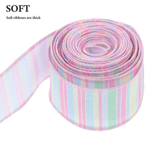 CTIRCHIU Pastel Ribbon for Spring and Easter Party Present Wrapping Craft with Wired Edges