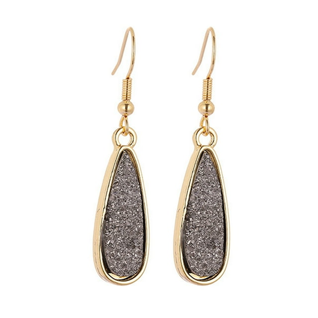 Qarigey 1 par de pendientes colgantes en forma de gota de agua, accesorios de joyería, suministro a juego de ropa, gota de oreja de aleación clásica Ropa, zapatos y accesorios Miscelánea Gris Qarigey AP009625-04B