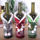 thumbnail image 5 of Wosthever Funda para botella de vino Cuello de piel elástico de comedor Ropa de Navidad Copo de nieve Bolsa de champán Accesorios de Verde, 5 of 6