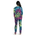 thumbnail image 3 of #FollowMe Women's Printed Henley Thermal Underwear Set with Jogger Pant (Tie Dye Blue Brights, Medium), 3 of 3