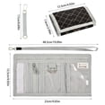 thumbnail image 3 of JIALIOU Nylon Trifold Card Wallet with ID Window Zipper Pocket for Men Women Teen Elegant Grid Lines, 3 of 7