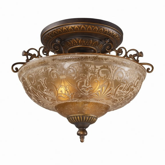 Elk Home - Restoration - 3 Light Semi-Flush Mount in Traditional Style with