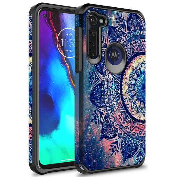 Moto G Stylus 2020 Case (NOT FOR 2021 VERSION), Moto G Pro Case, KAESAR Slim Hybrid Hard Cover Graphic Fashion Cute Colorful Silicone Skin Cover Armor Case for Moto G Stylus/G Pro (Mandala)