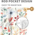 thumbnail image 4 of Floral Kitchen Curtains, Spring Flower Watercolor Floral Print Farmhouse Window Treatments Country Plants Botanical Blackout Drapes for Bedroom Living Room Kids Room 2 Panel Sets, 42"x54" Inch, 4 of 5