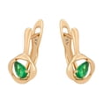 thumbnail image 1 of Aretes Dama Rombo Gota Swarovksi Esmeralda Oro 18K Laminado dorado Unitalla, 1 of 6