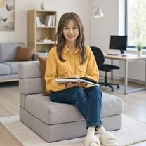 Resenkos Tri-Fold Folding Chair Convertible Sleeper Bed-Gray, Space-Saving Sofa Bed, Brown/Gray/Black Options, Coffee Cover for Extra Dirt Resistance