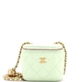 thumbnail image 1 of Pre-Owned Pearl Crush Vanity Case with Chain Quilted Lambskin Mini By Rebag, 1 of 7