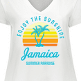 thumbnail image 4 of Inktastic Enjoy The Sunshine Jamaica Summer Paradise Women's Plus Size V-Neck T-Shirt, 4 of 5